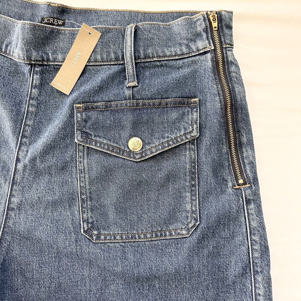 J. Crew Factory Dark Blue Denim Jean Shorts - Picture 2 of 10